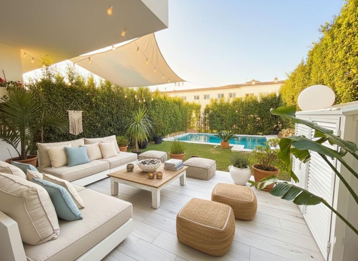 Terrace of Single-family semi-detached for sale in Sotogrande  with Air Conditioner, Heating and Parquet flooring