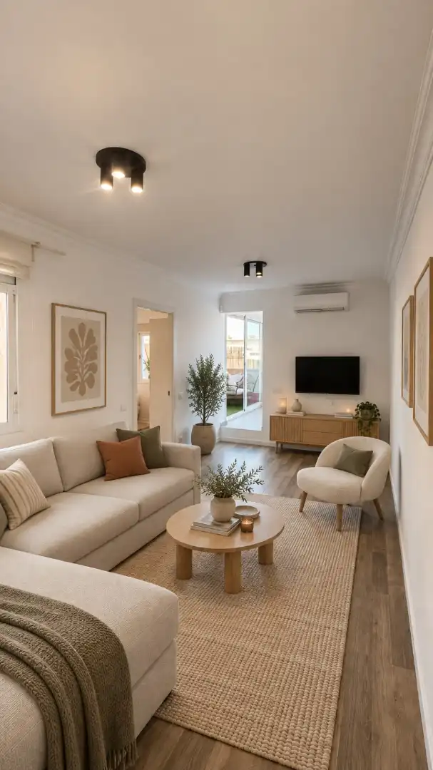 Sala d'estar de Àtic en venda en Santa Coloma de Gramenet amb Aire condicionat, Parquet i Terrassa