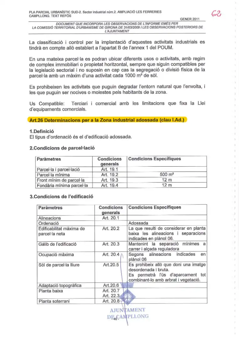Jardín de Terreno industrial en venta en Campllong