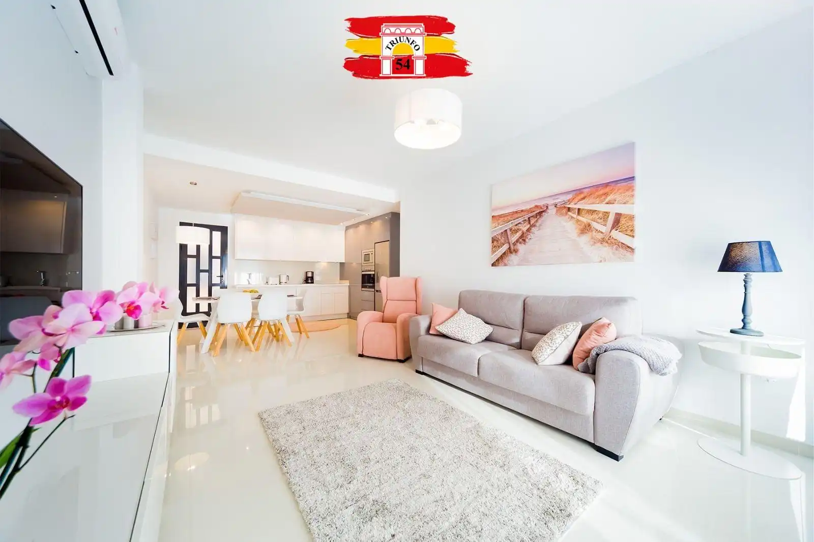 Sala d'estar de Casa o xalet en venda en Pilar de la Horadada amb Aire condicionat, Moblat i Piscina comunitària