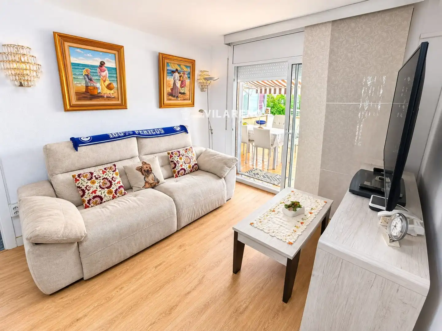 Living room of Flat for sale in Calafell  with Air Conditioner, Heating and Terrace