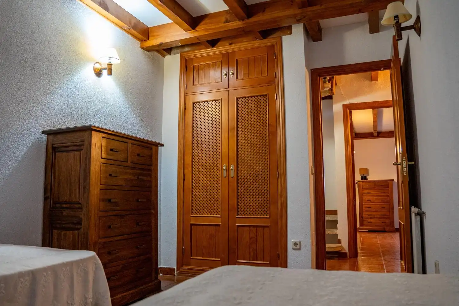 Schlafzimmer von Einfamilien-Reihenhaus zur Miete in Miraflores de la Sierra mit Heizung, Möbliert und Balkon