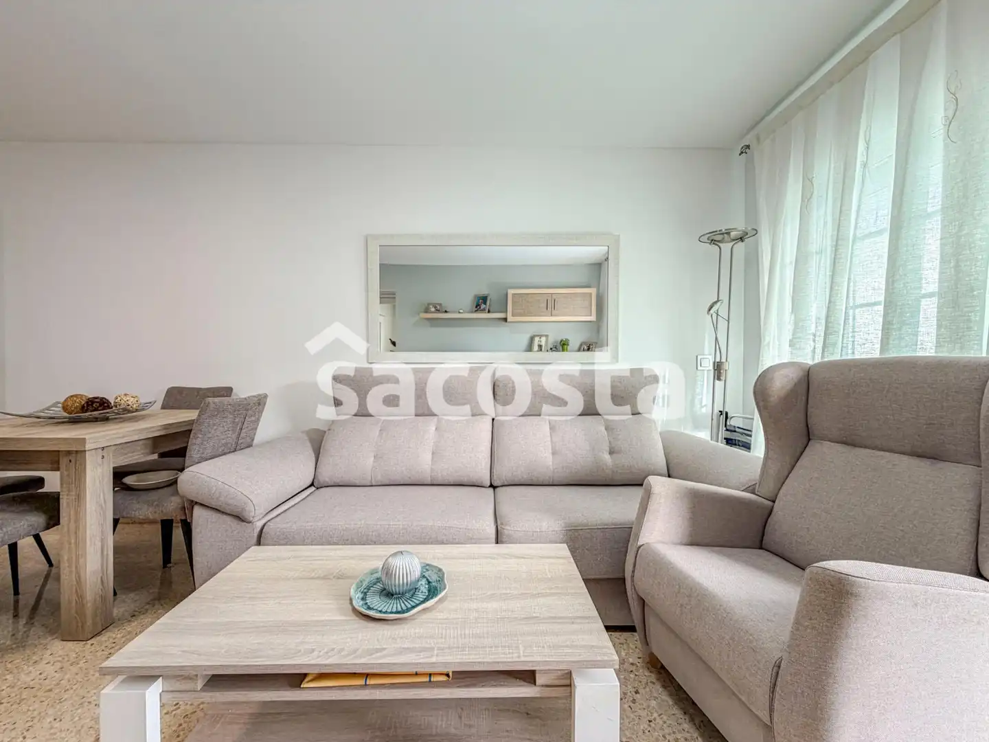 Wohnzimmer von Wohnung zum Verkauf in Blanes mit Klimaanlage, Heizung und Terrasse