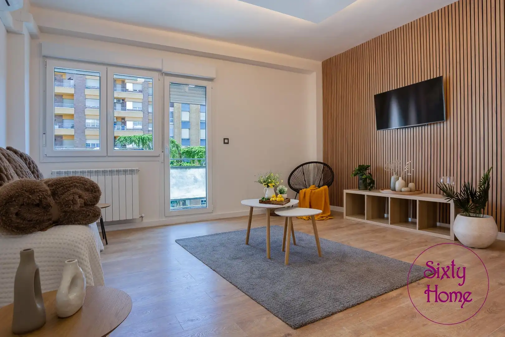 Sala d'estar de Pis en venda en Huesca amb Aire condicionat, Calefacció i Parquet