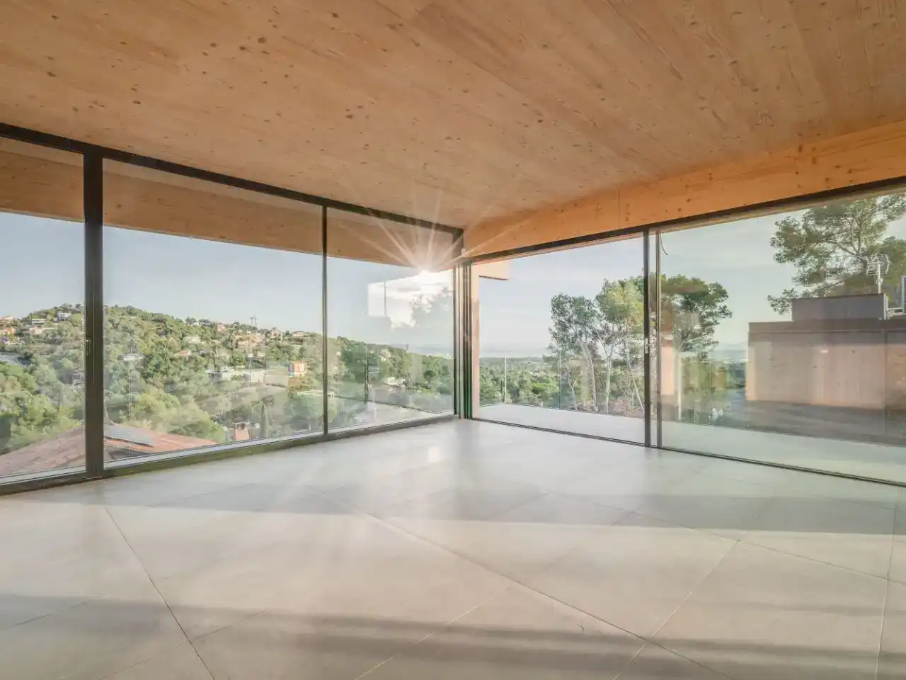 Wohnzimmer von Haus oder Chalet zur Miete in Matadepera mit Privatgarten, Parkett und Schwimmbad