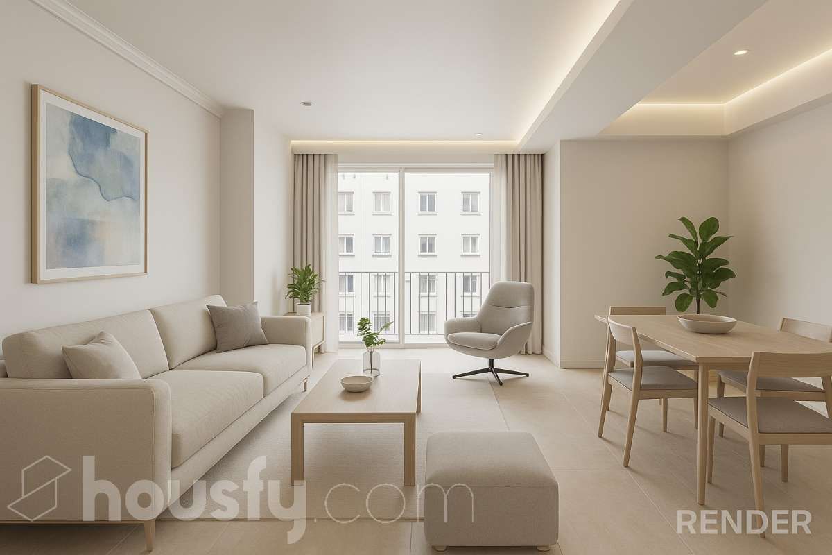 Sala de estar de Piso en venta en  Barcelona Capital con Calefacción, Parquet y Trastero