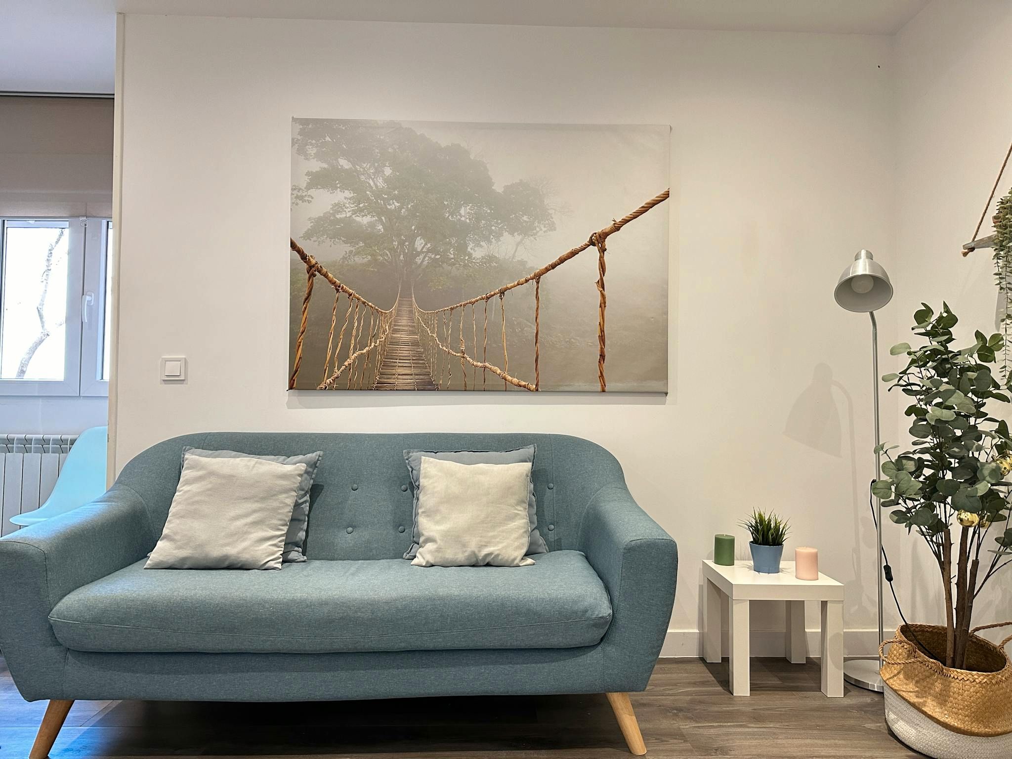 Sala d'estar de Pis de lloguer en  Madrid Capital amb Aire condicionat, Calefacció i Moblat