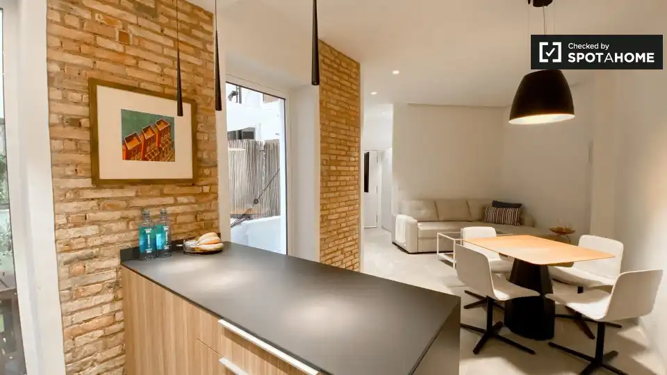 Kitchen of Flat for rent in Valencia  with Air Conditioner, Heating and Furnished