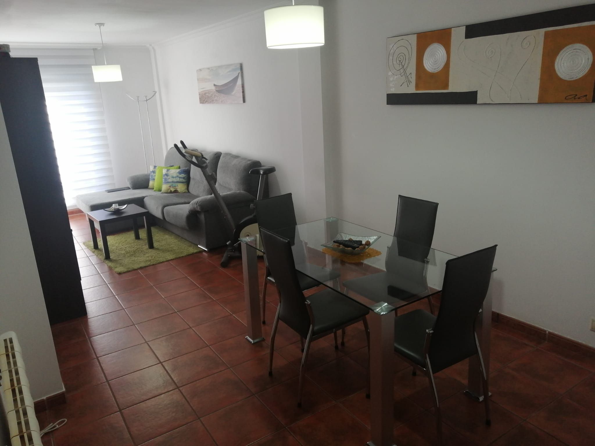 Living room of Flat for sale in O Grove    with Heating, Terrace and Furnished