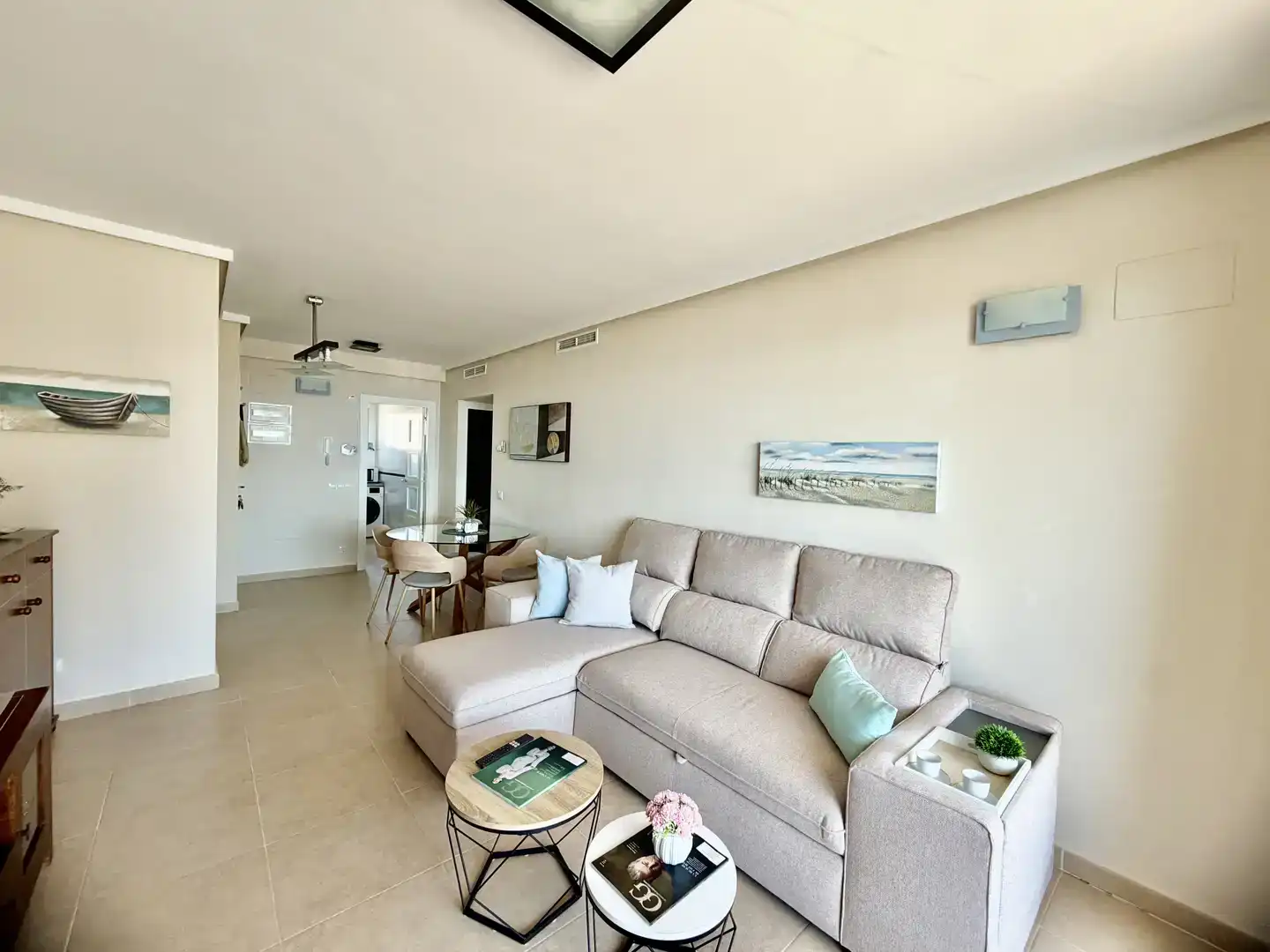Wohnzimmer von Wohnung zur Miete in Calpe / Calp mit Klimaanlage, Privatgarten und Abstellraum