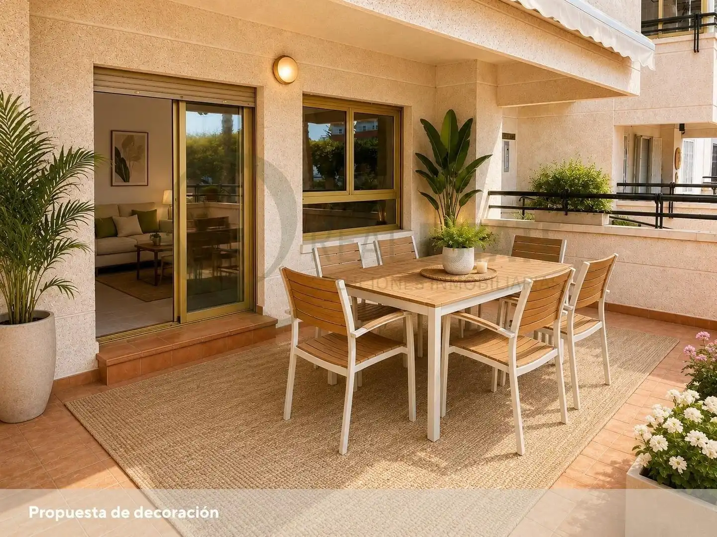 Terrasse von Wohnung zur Miete in El Campello mit Heizung, Privatgarten und Terrasse
