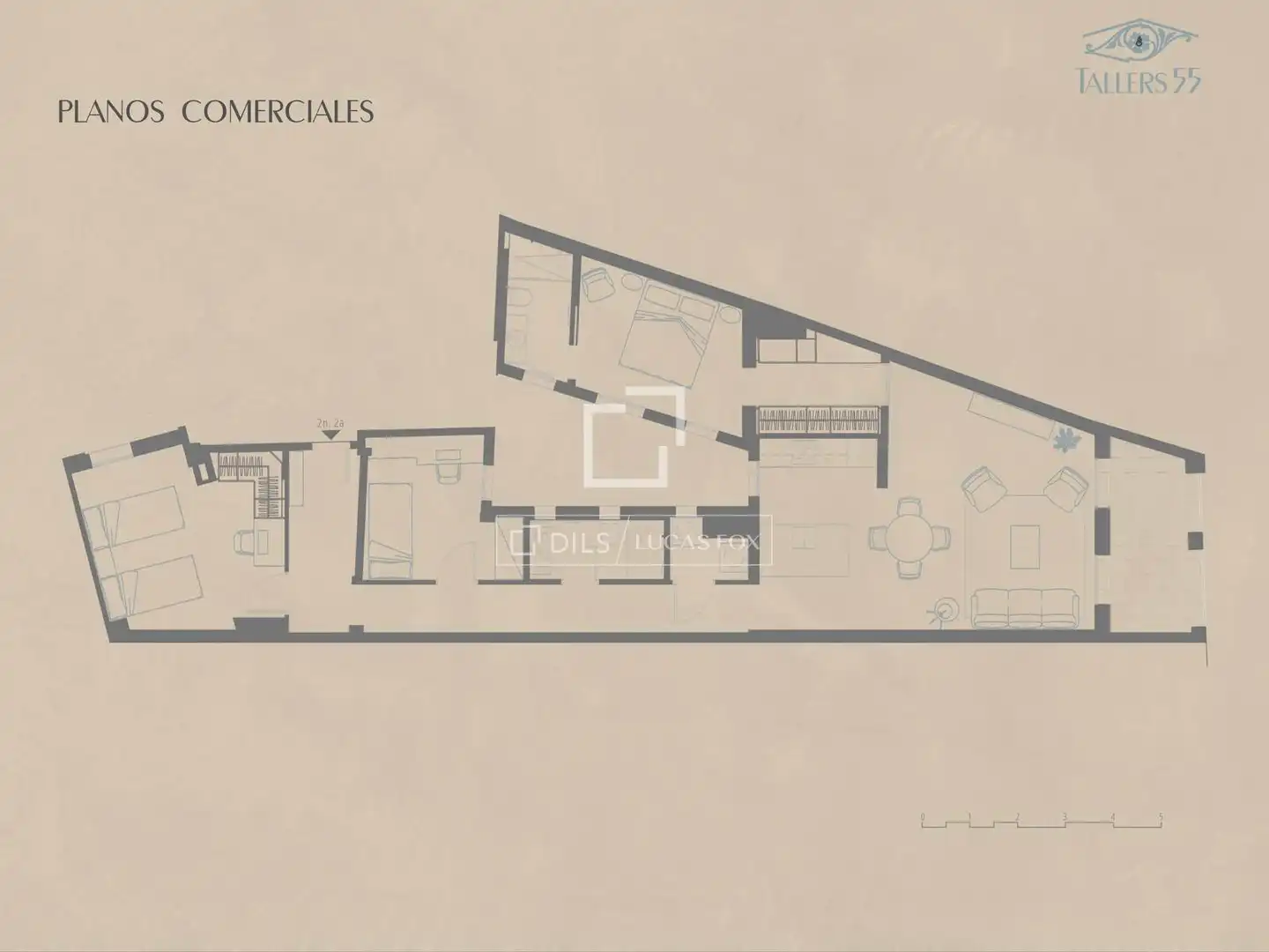 Schlafzimmer von Wohnung zum Verkauf in Barcelona mit Klimaanlage, Terrasse und Schwimmbad