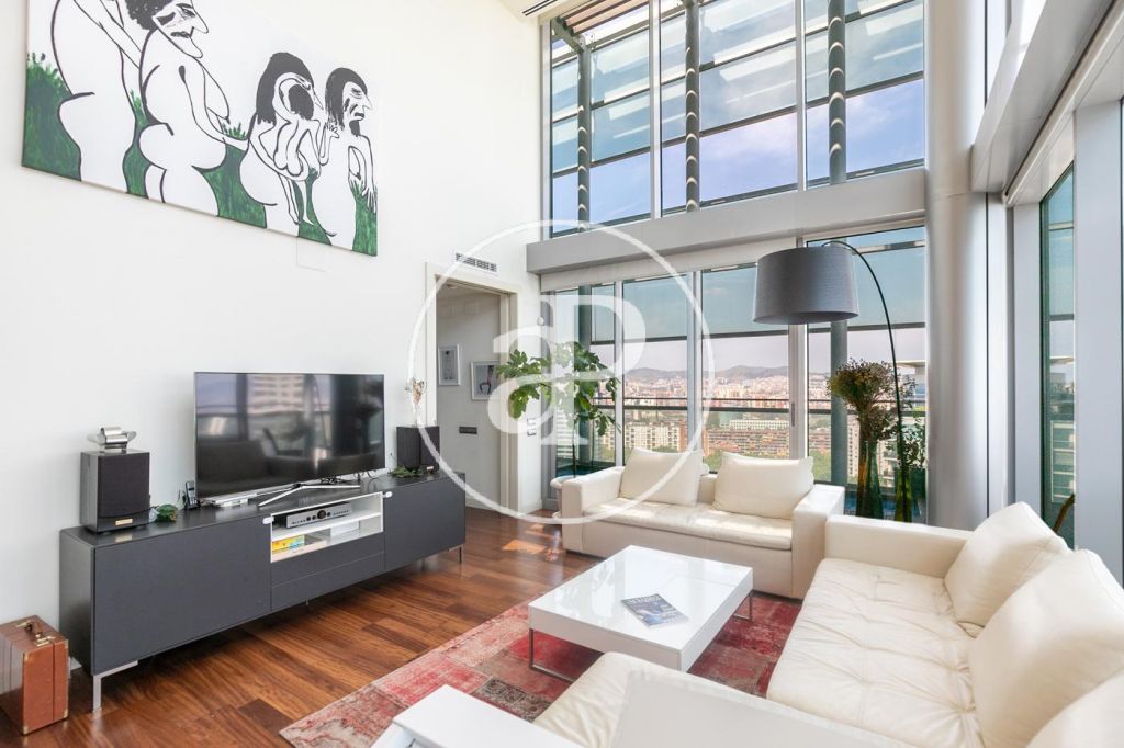 Sala d'estar de Àtic en venda en  Barcelona Capital amb Aire condicionat, Calefacció i Terrassa