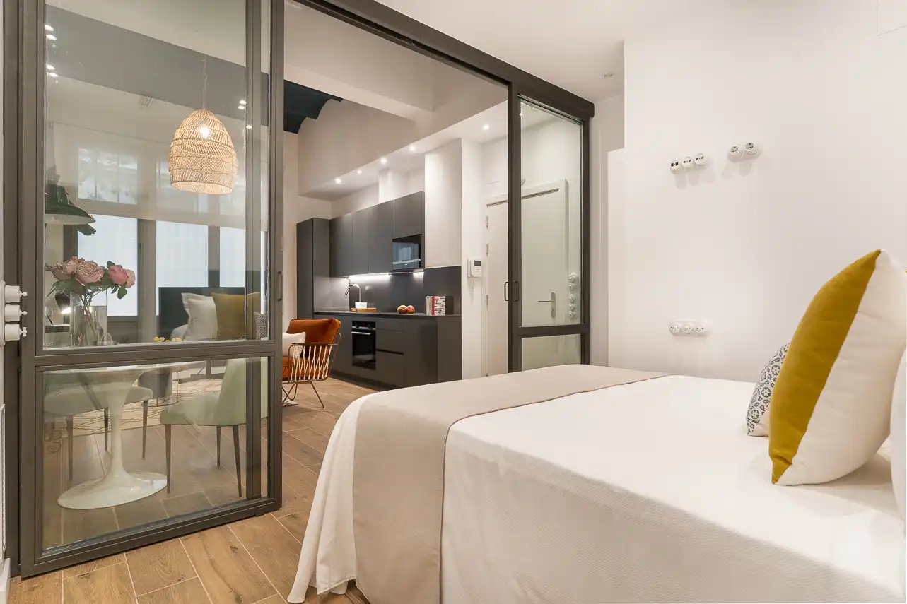 Bedroom of Attic for rent in Barcelona  with Air Conditioner, Heating and Furnished