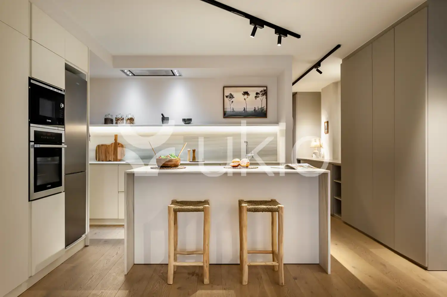 Cuina de Apartament de lloguer en Barcelona amb Aire condicionat, Calefacció i Terrassa