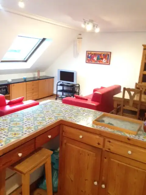 Sala d'estar de Apartament de lloguer en Oviedo  amb Calefacció, Parquet i Moblat