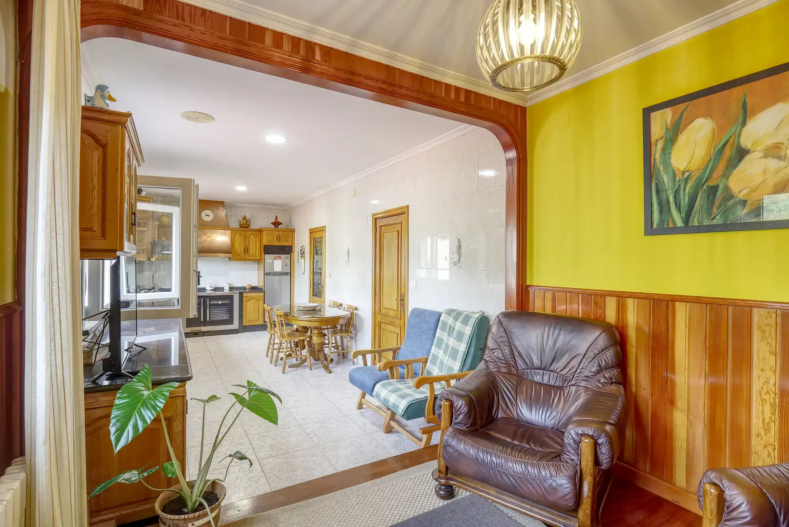 Sala de estar de Casa o chalet en venta en Lousame con Aire acondicionado, Calefacción y Jardín privado
