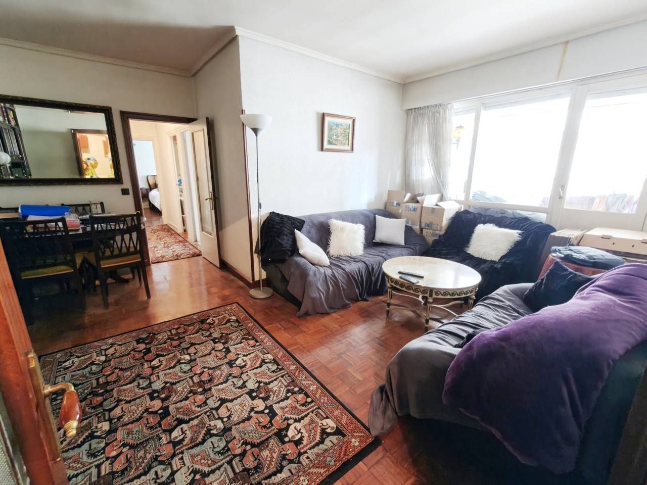 Sala d'estar de Pis en venda en Bilbao  amb Calefacció, Parquet i Terrassa