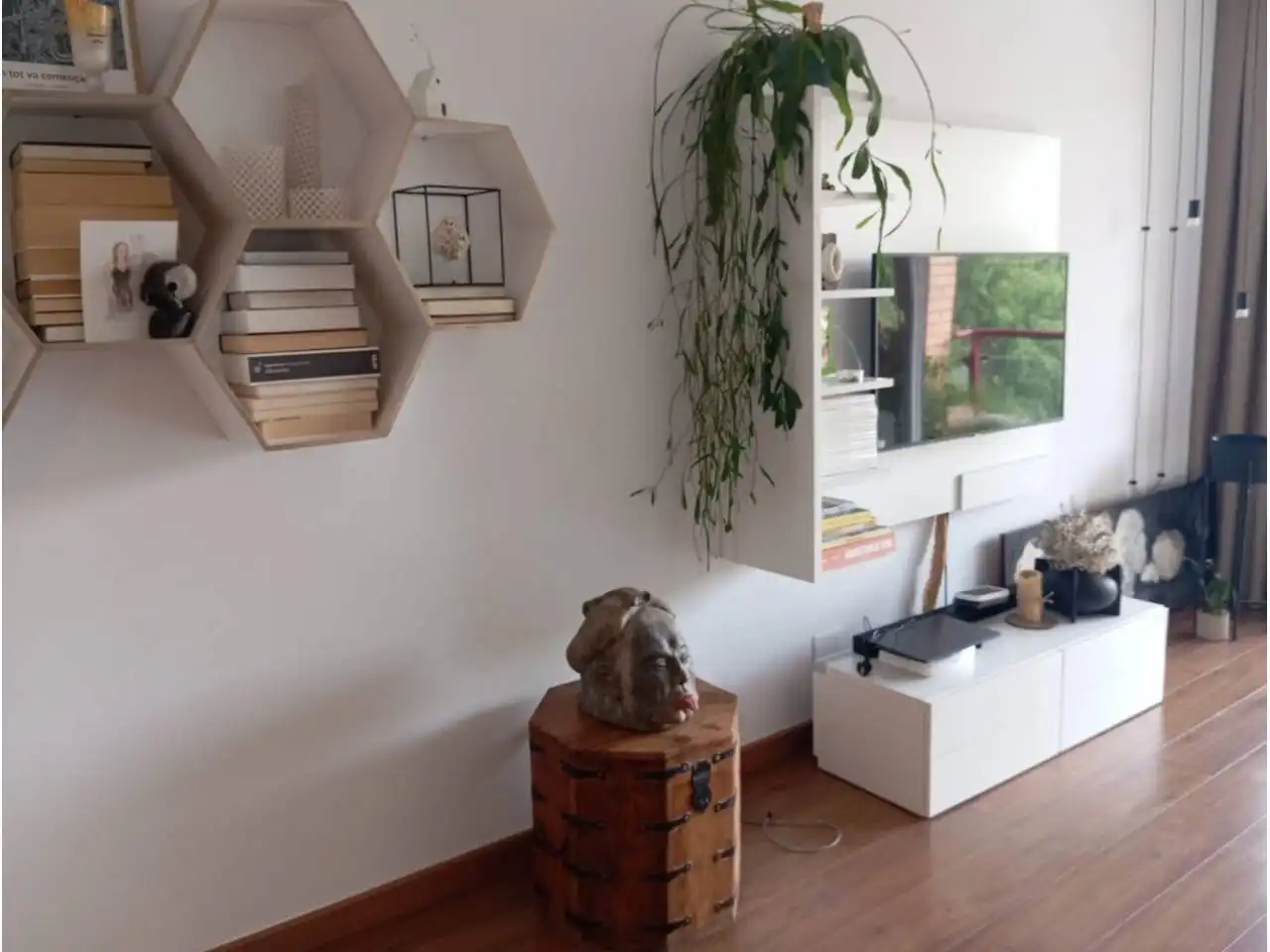 Wohnzimmer von Wohnung zur Miete in Sant Cugat del Vallès mit Klimaanlage, Heizung und Parkett