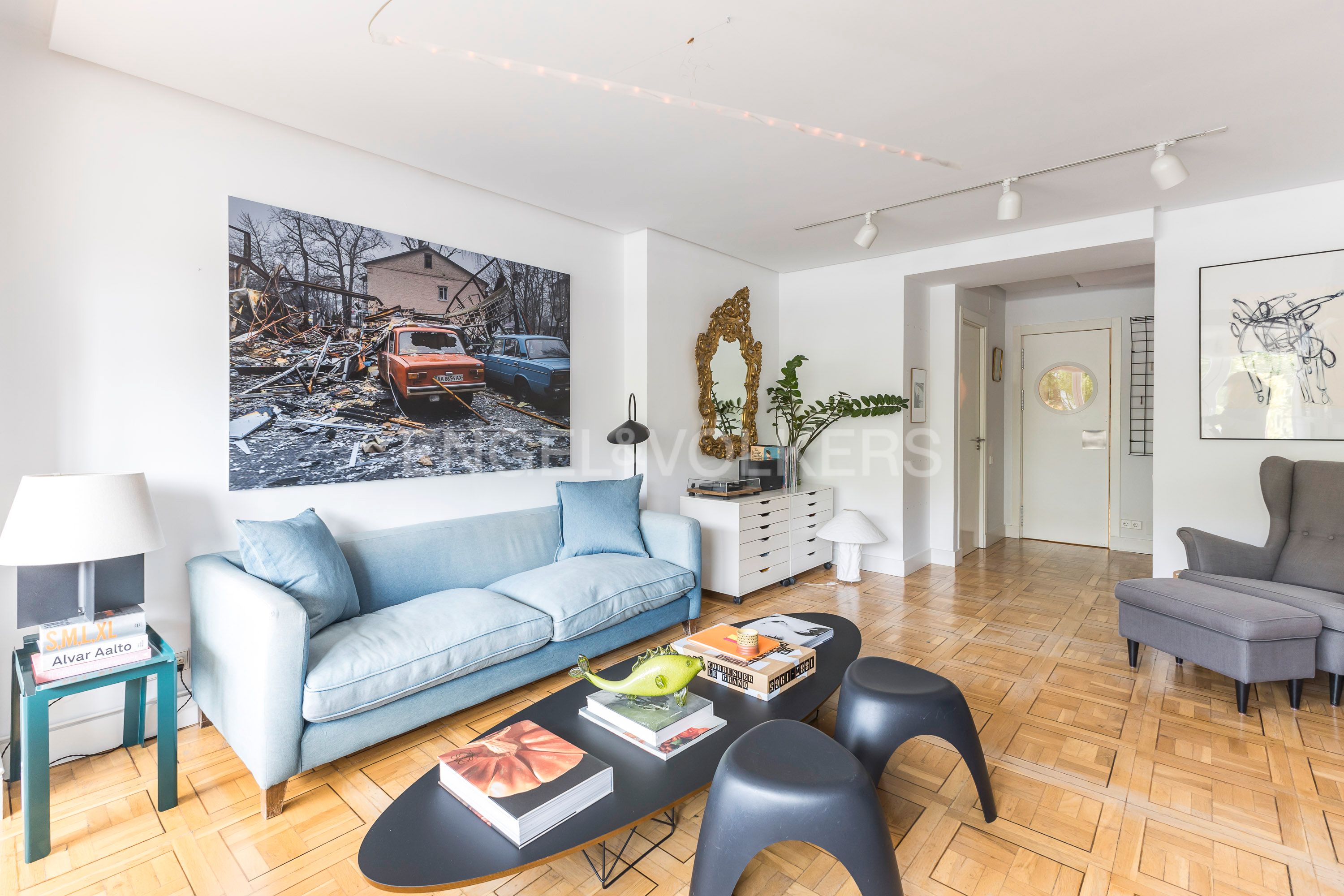 Living room of Apartment for sale in  Madrid Capital  with Air Conditioner and Heating