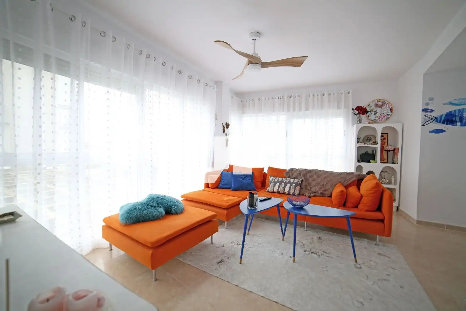 Sala de estar de Casa adosada en venta en Burriana / Borriana con Aire acondicionado, Calefacción y Amueblado