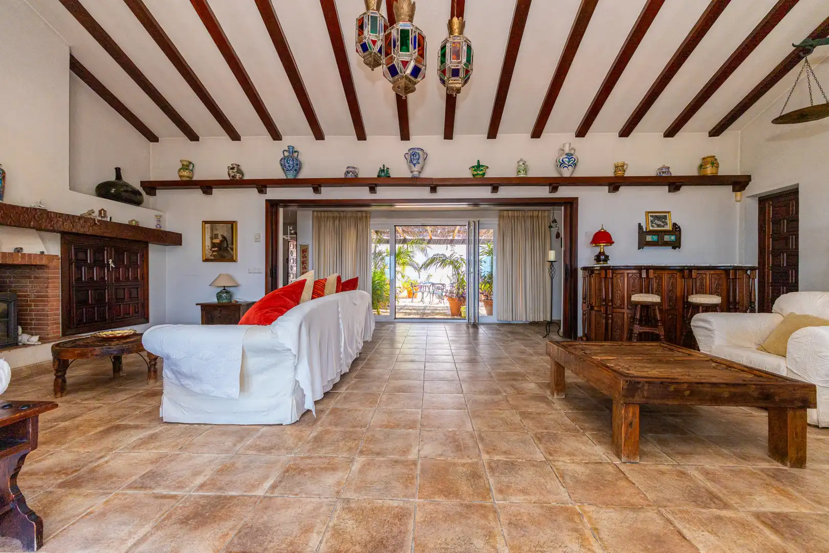 Sala d'estar de Casa o xalet en venda en Mijas amb Aire condicionat, Jardí privat i Terrassa