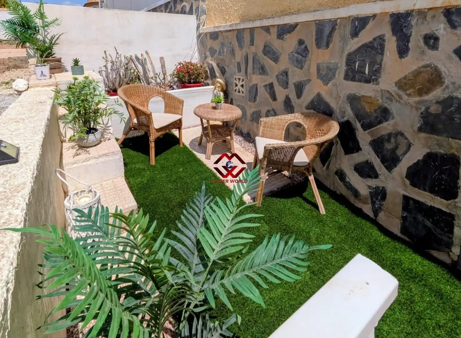 Terrassa de Casa adosada en venda en Mazarrón amb Aire condicionat, Calefacció i Jardí privat