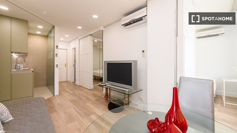 Sala d'estar de Pis de lloguer en  Madrid Capital amb Aire condicionat, Calefacció i Moblat