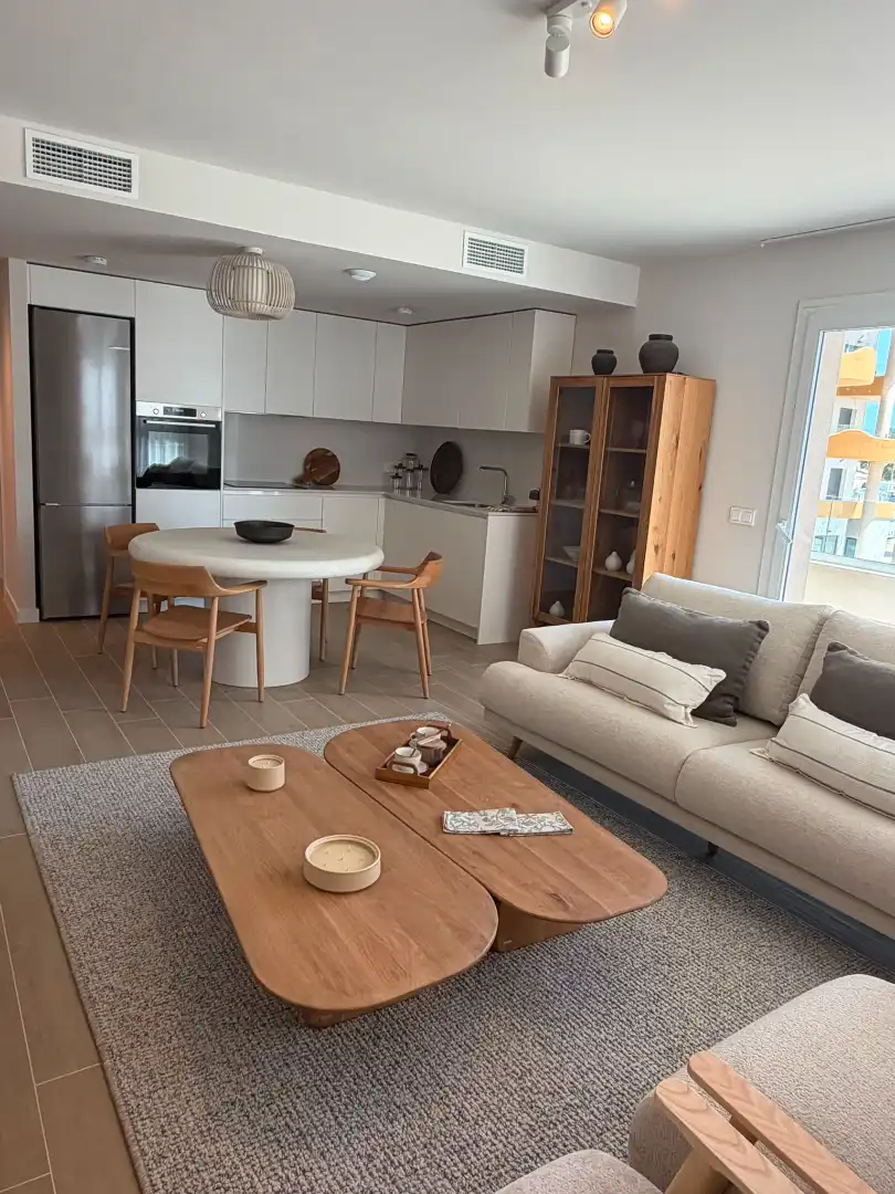 Sala d'estar de Pis en venda en Calpe / Calp amb Calefacció, Parquet i Terrassa