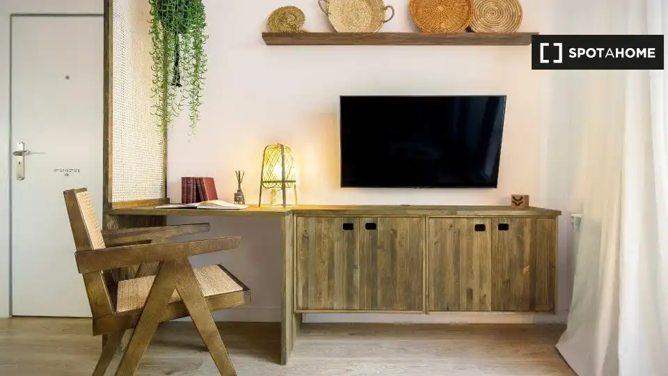 Sala de estar de Apartamento para compartir en Barcelona con Aire acondicionado, Calefacción y Terraza