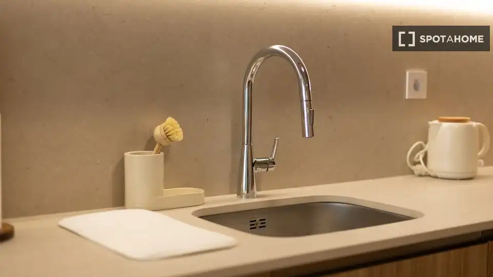 Cocina de Piso de alquiler en Valencia con Aire acondicionado, Calefacción y Amueblado