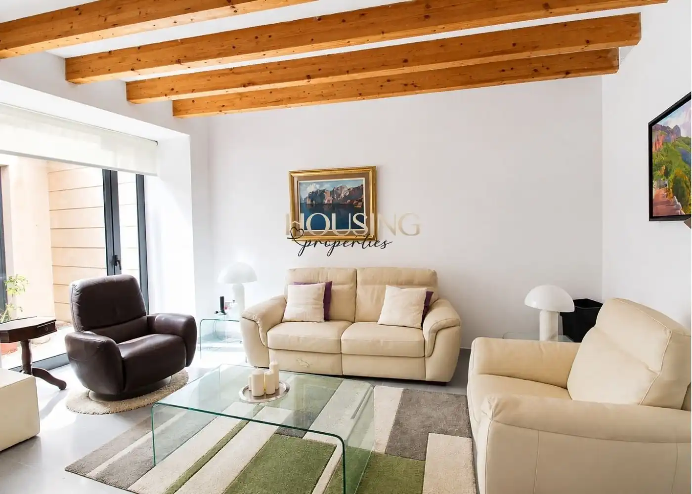 Sala d'estar de Casa adosada en venda en Llucmajor amb Aire condicionat, Jardí privat i Terrassa