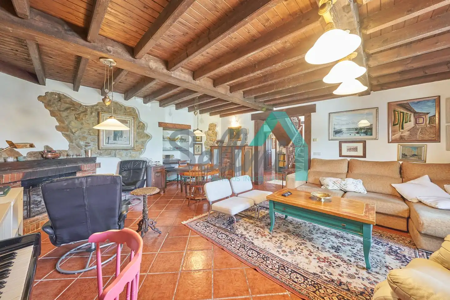 Sala de estar de Casa o chalet en venta en Siero con Calefacción, Jardín privado y Parquet