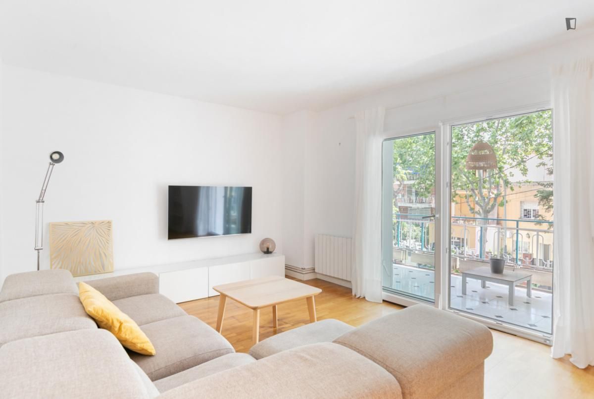 Sala d'estar de Apartament de lloguer en  Barcelona Capital amb Moblat, Forn i Rentadora