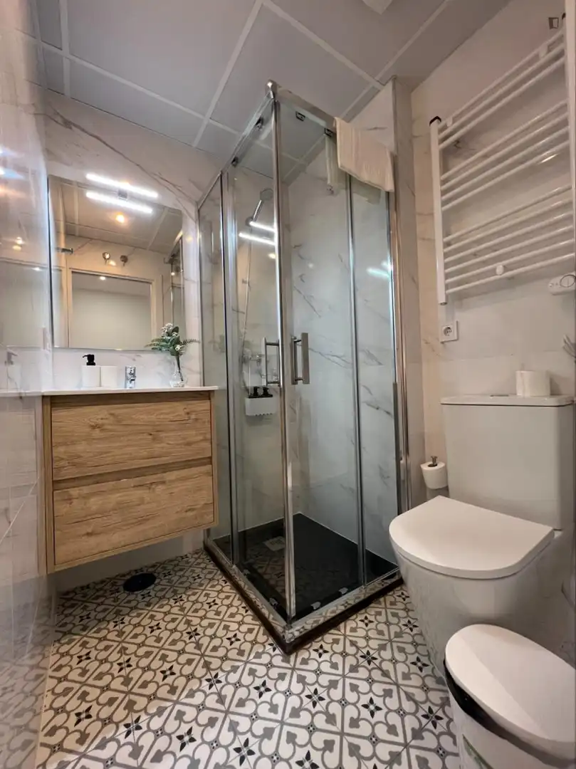 Baño de Estudio de alquiler en Madrid con Aire acondicionado, Calefacción y Amueblado