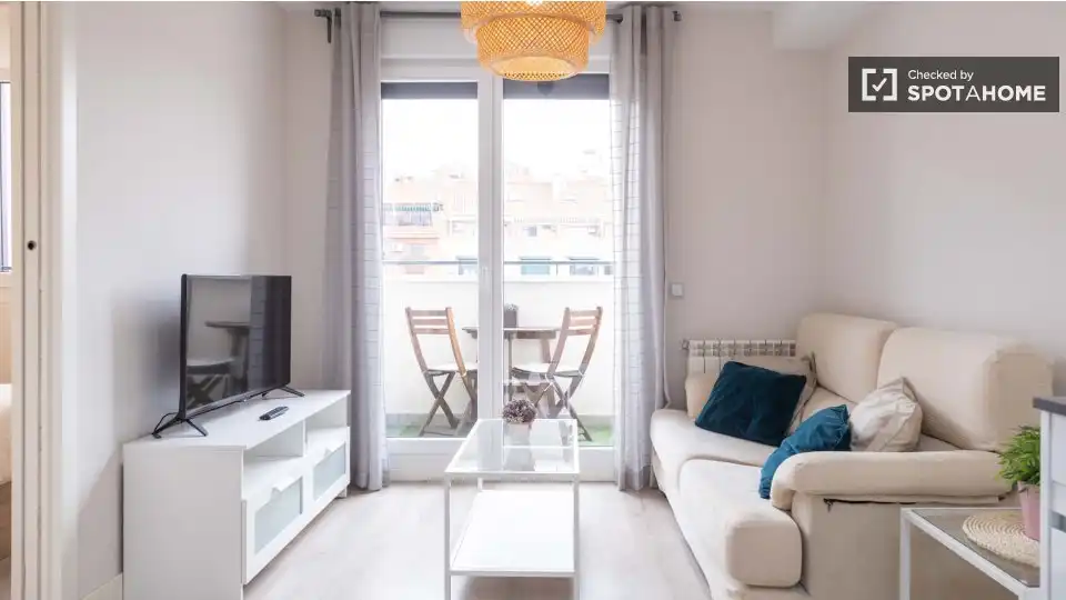 Living room of Flat for rent in  Madrid Capital  with Air Conditioner, Heating and Furnished