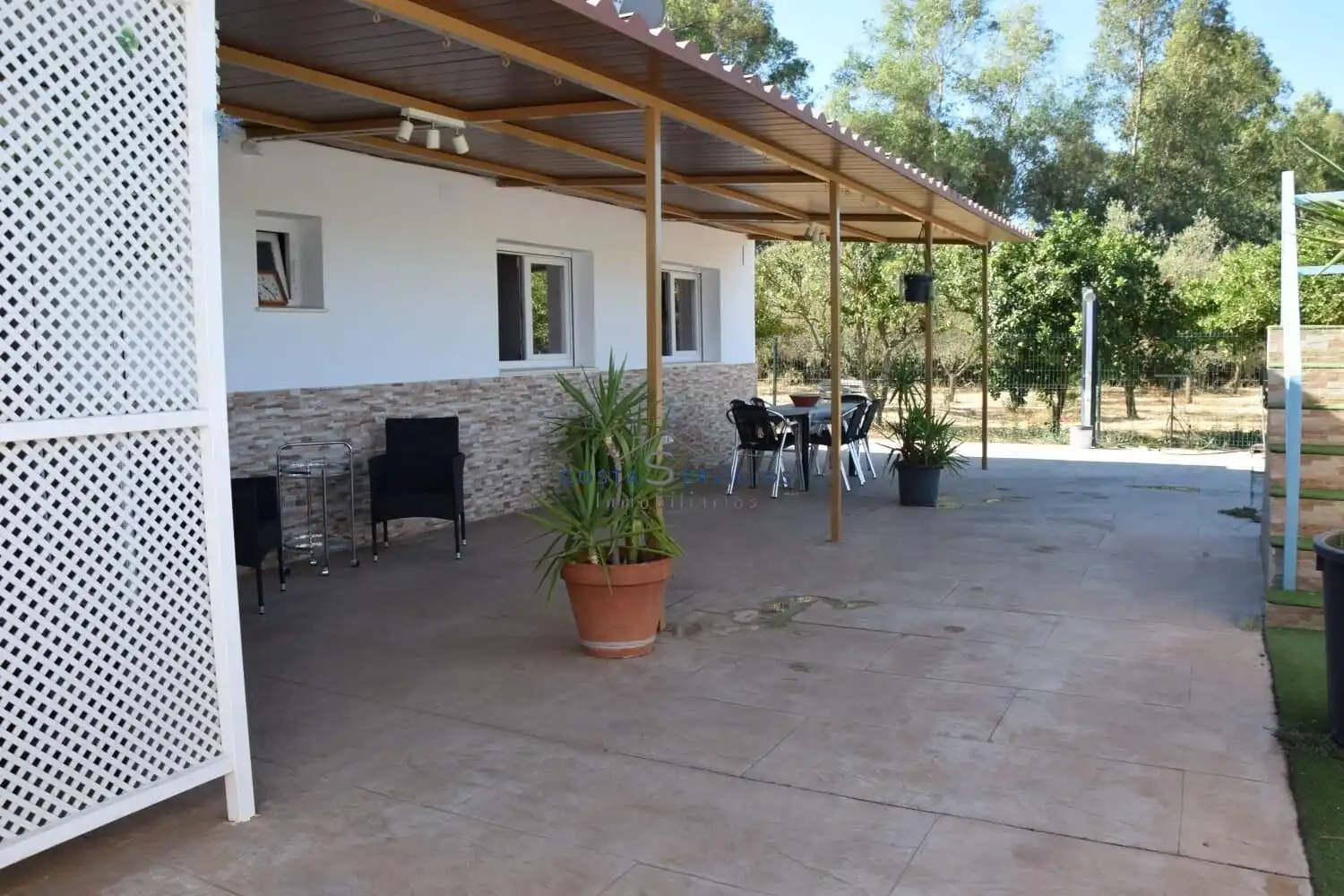 Terrassa de Finca rústica en venda en Gibraleón amb Aire condicionat, Terrassa i Piscina