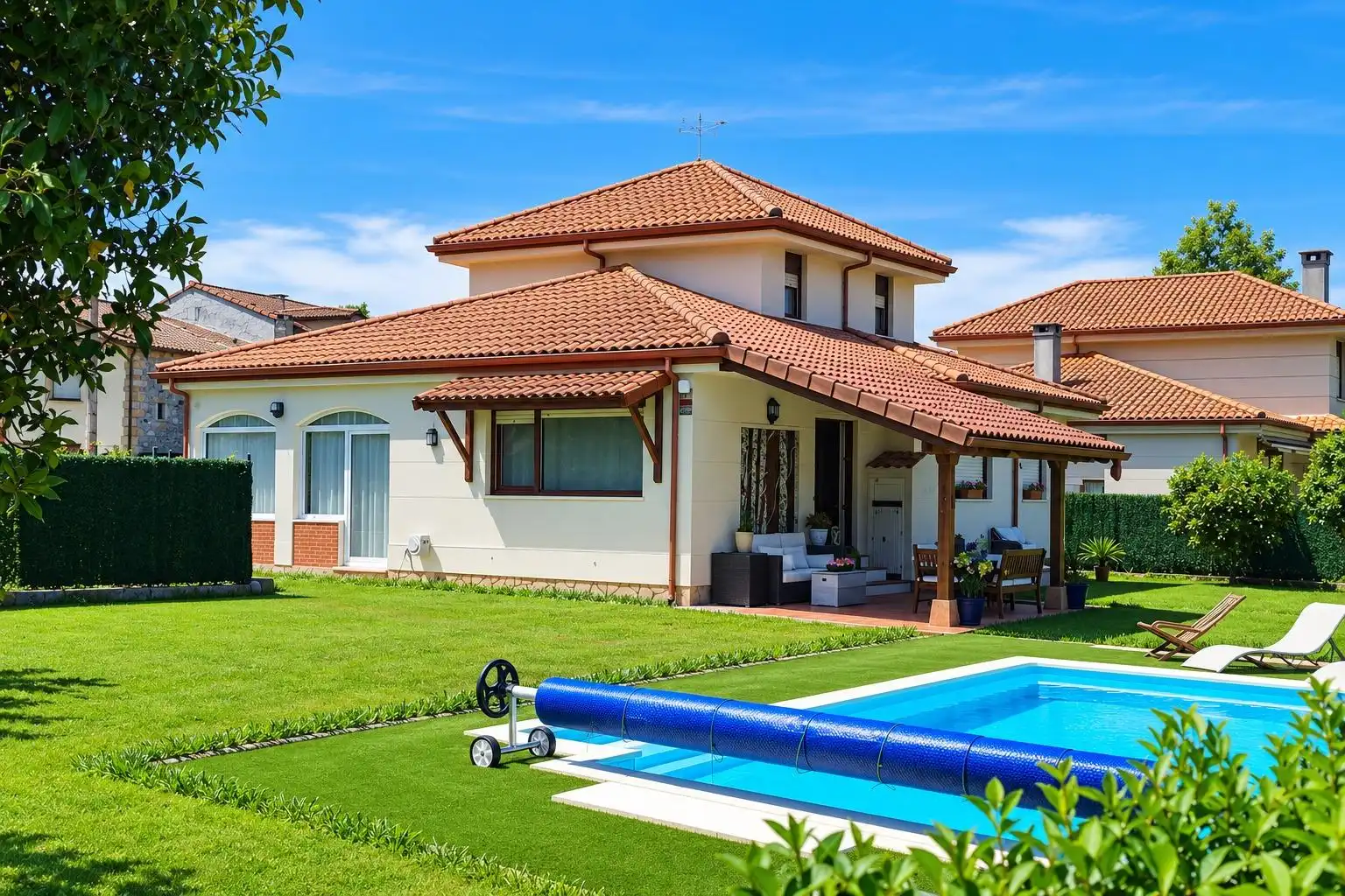 Exterior view of Houses for sale in Liendo  with Heating, Private garden and Swimming Pool