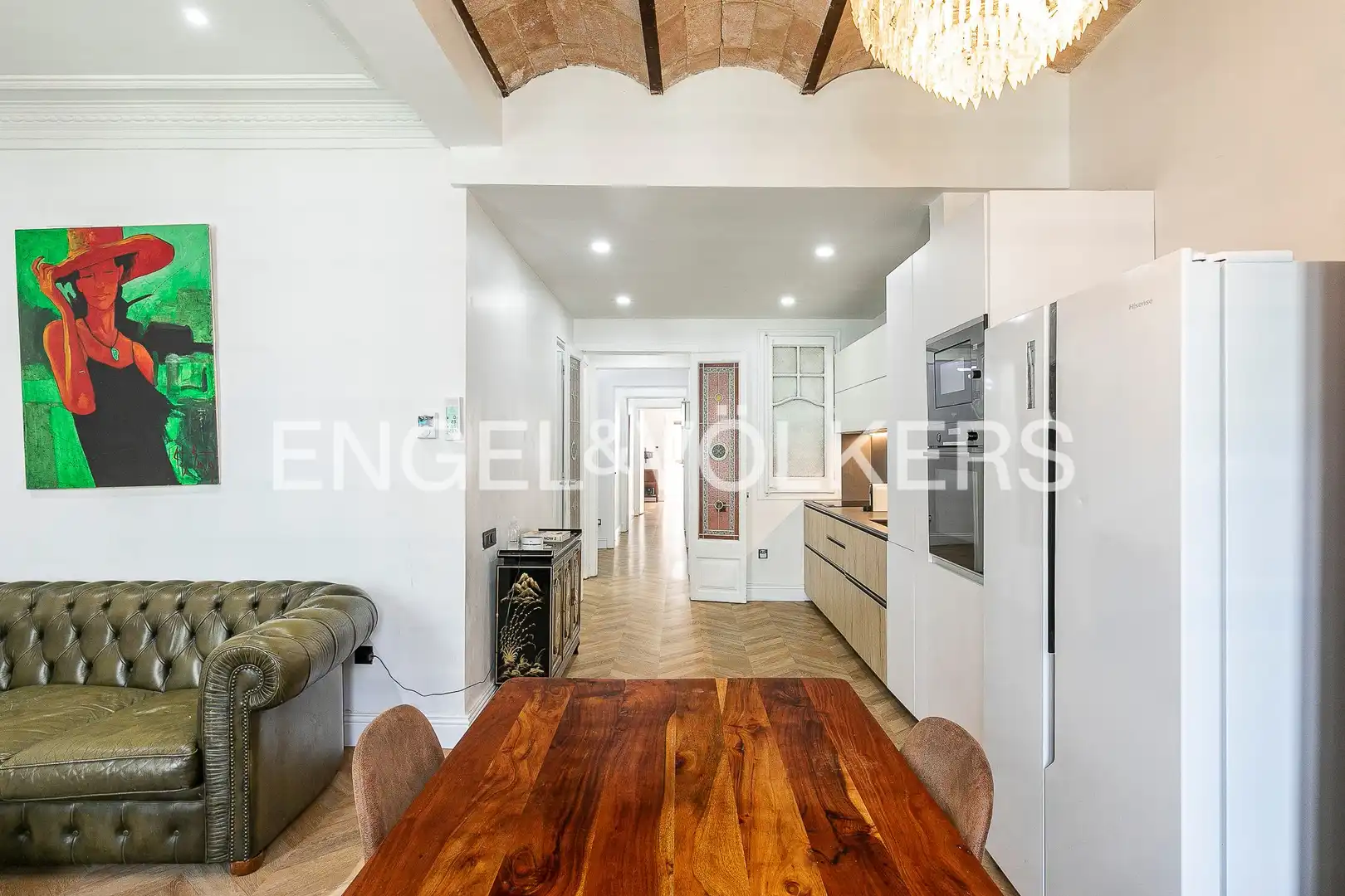 Cocina de Piso de alquiler en Barcelona con Calefacción, Parquet y Amueblado
