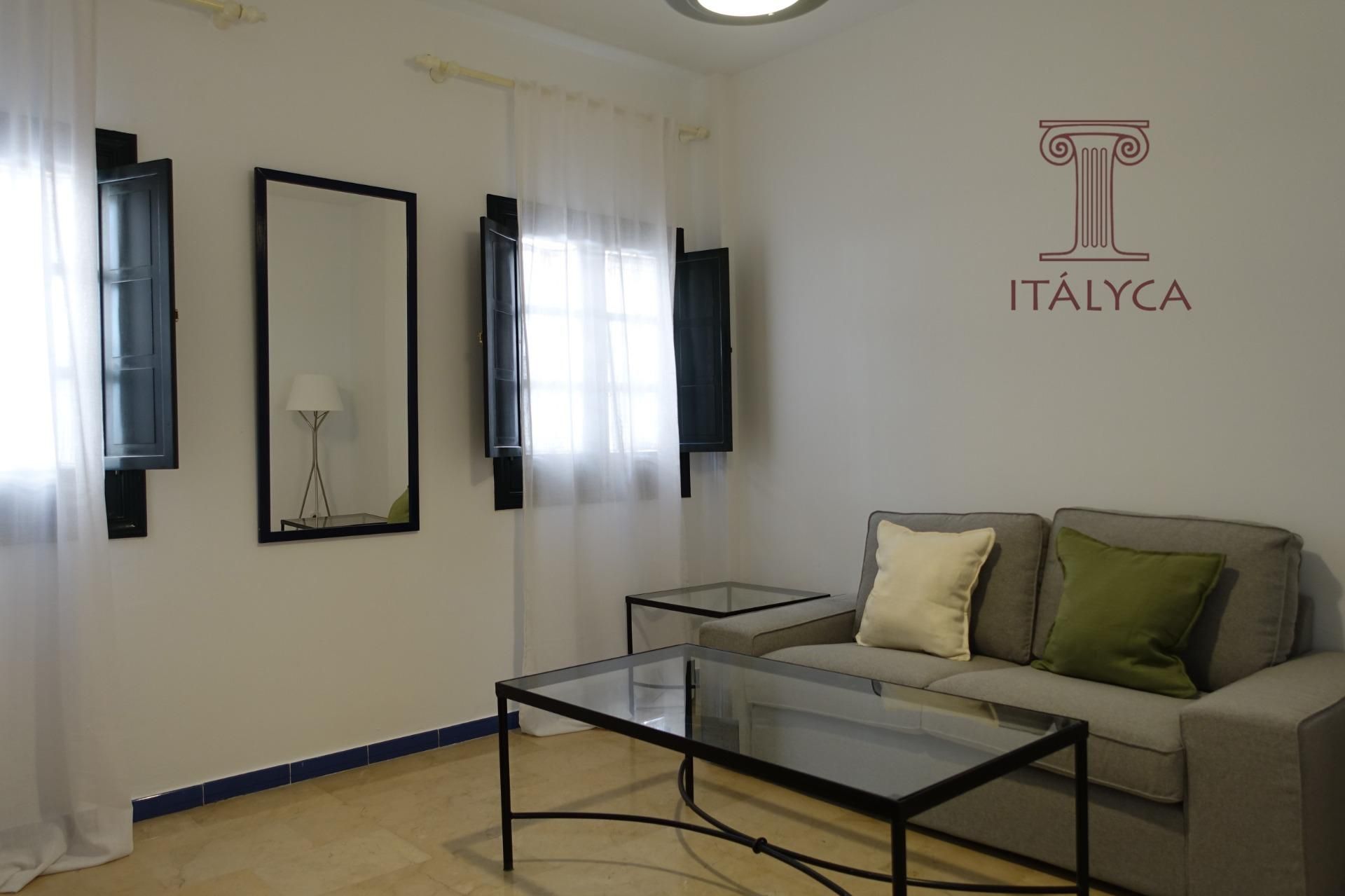 Sala d'estar de Pis de lloguer en  Sevilla Capital amb Aire condicionat i Balcó