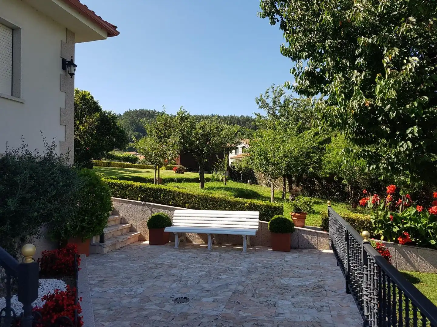 Terrassa de Casa o xalet en venda en Campo Lameiro amb Piscina