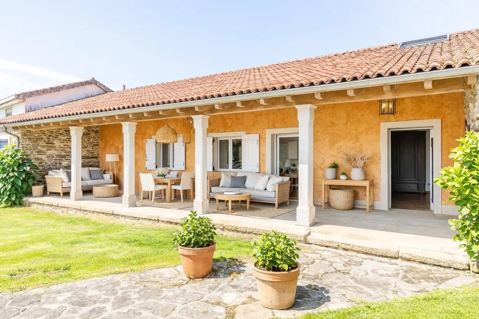 Terraza de Casa o chalet en venta en Santiago de Compostela  con Jardín privado, Terraza y Piscina