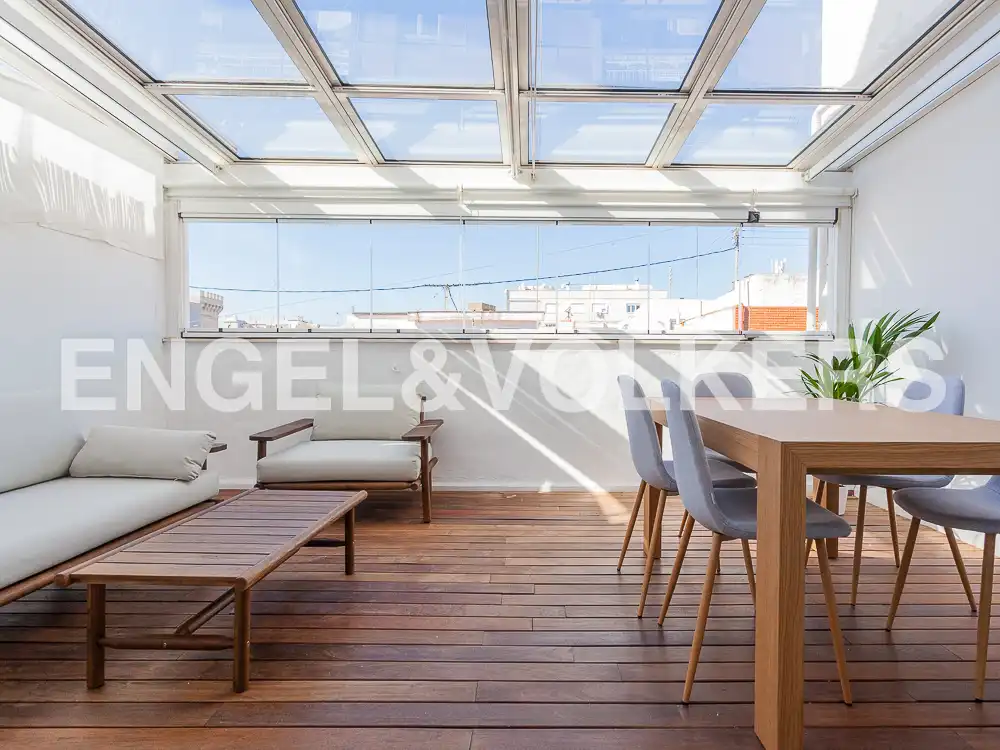 Terrace of Attic for rent in Valencia  with Air Conditioner, Heating and Parquet flooring