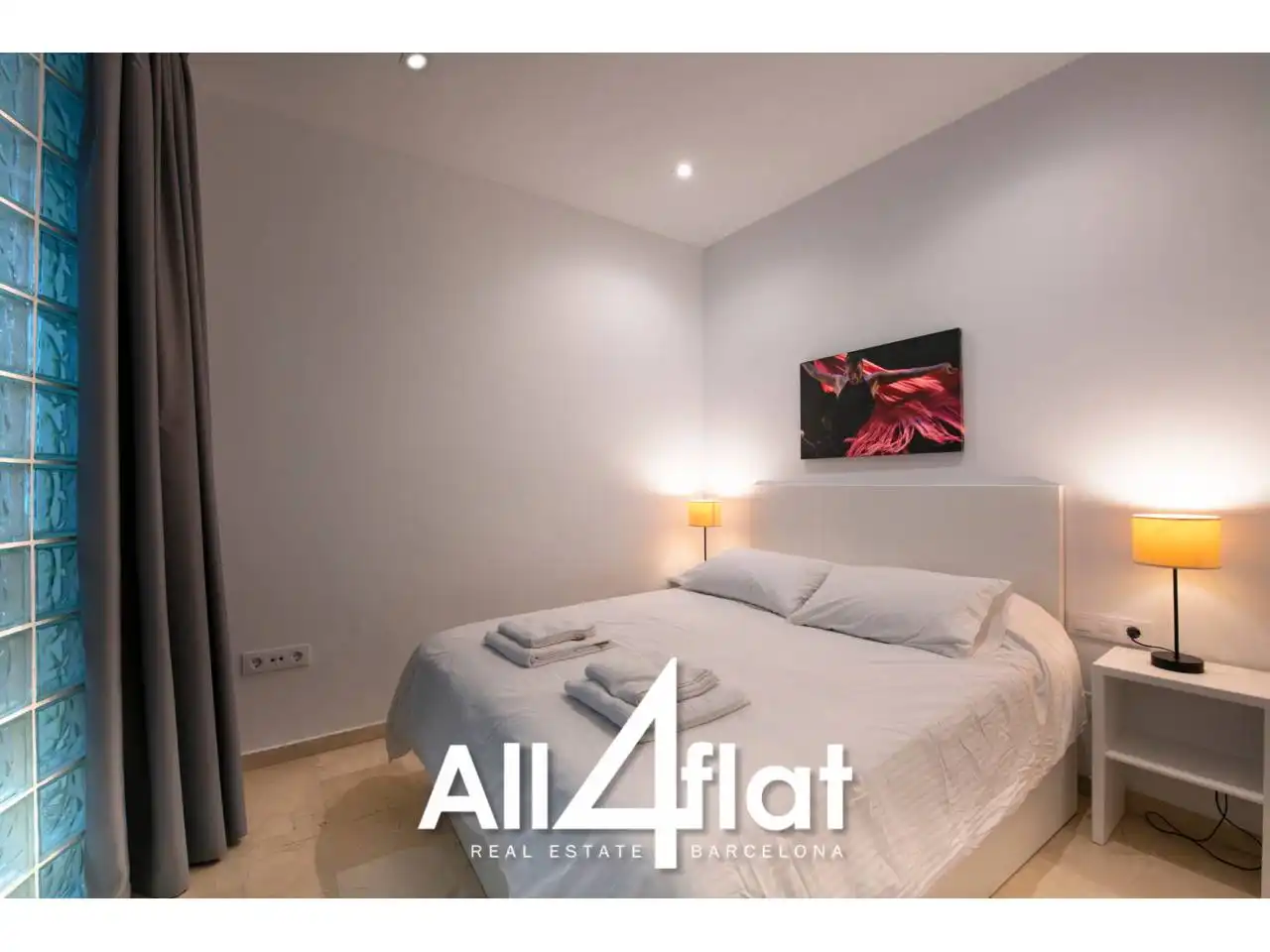 Bedroom of Study for rent in Barcelona  with Air Conditioner, Parquet flooring and Furnished