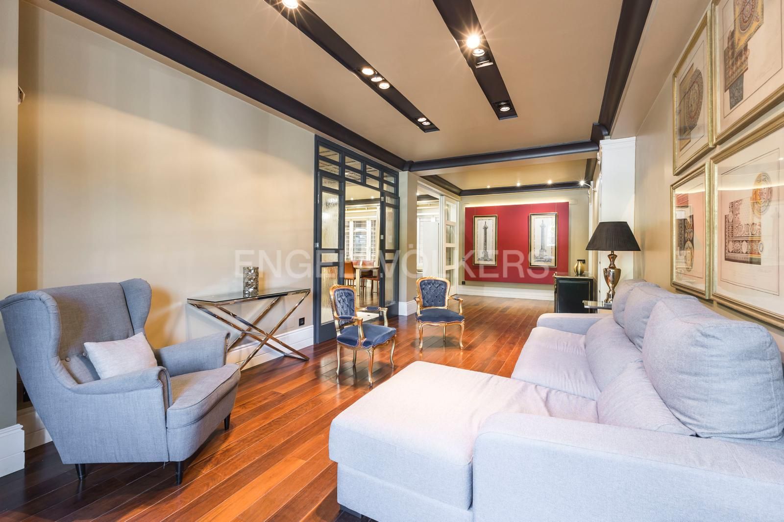 Living room of Apartment to rent in  Madrid Capital  with Air Conditioner, Heating and Parquet flooring