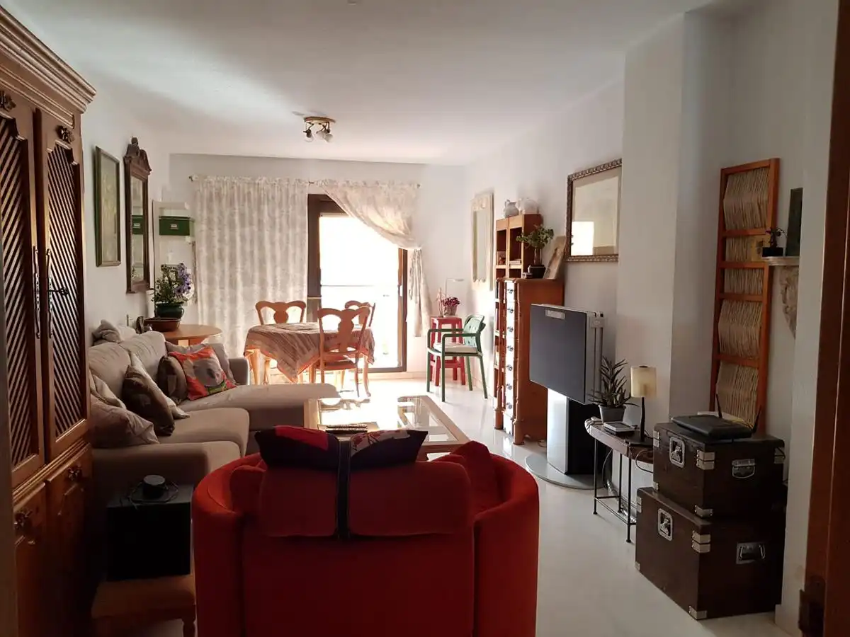 Sala d'estar de Àtic de lloguer en Málaga amb Jardí privat, Terrassa i Moblat