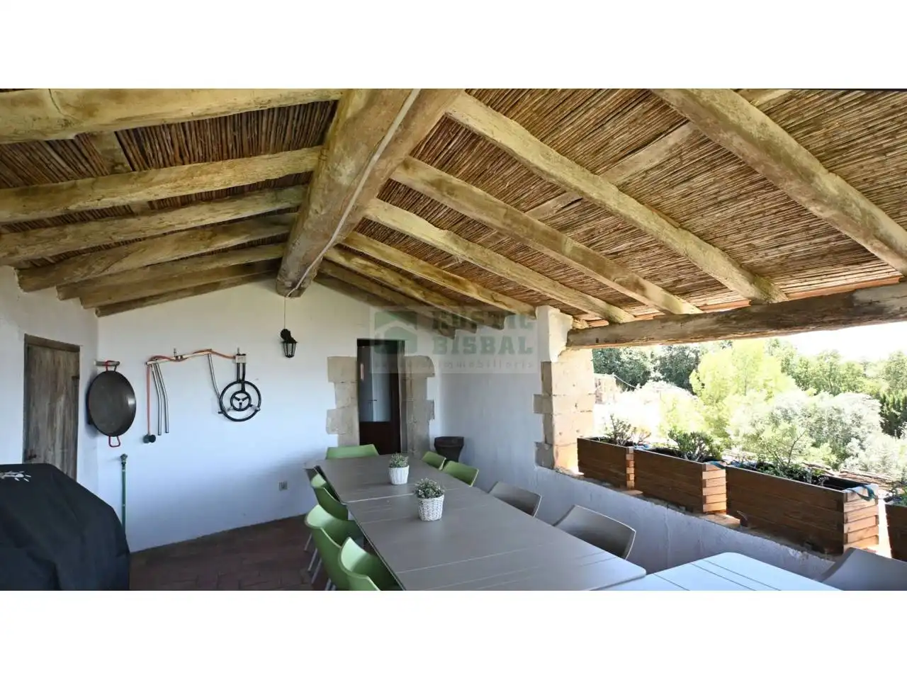 Terrasse von Country house zur Miete in Vilademuls mit Klimaanlage, Heizung und Privatgarten