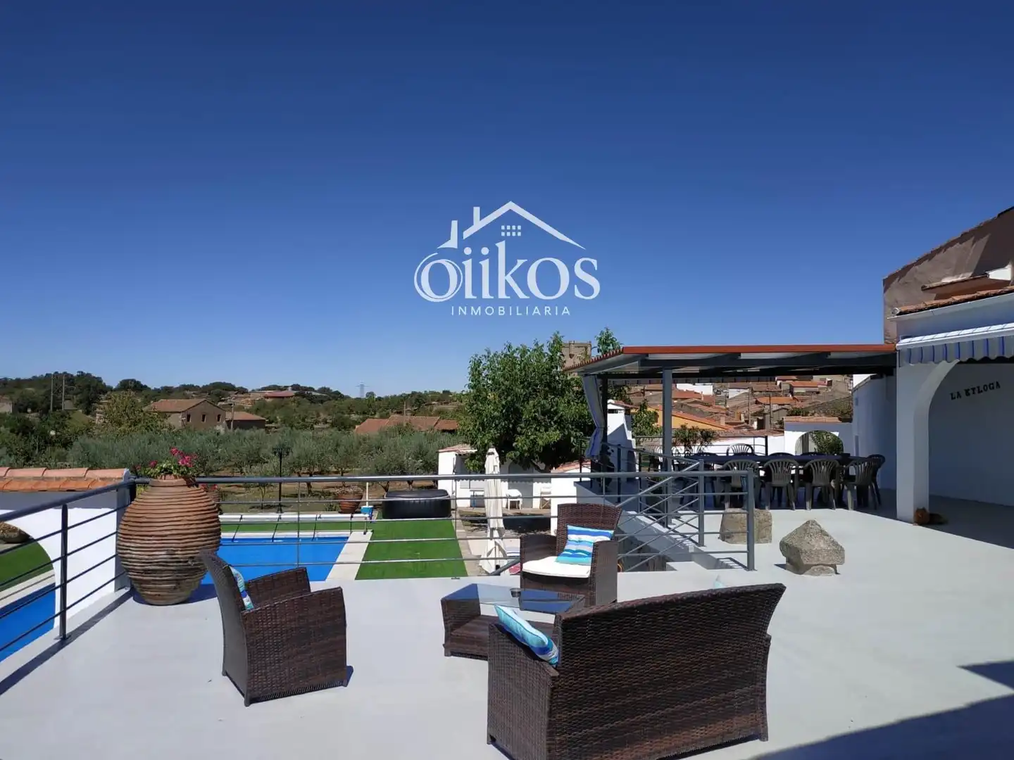 Terrace of Houses for sale in San Felices de los Gallegos  with Heating, Parquet flooring and Swimming Pool