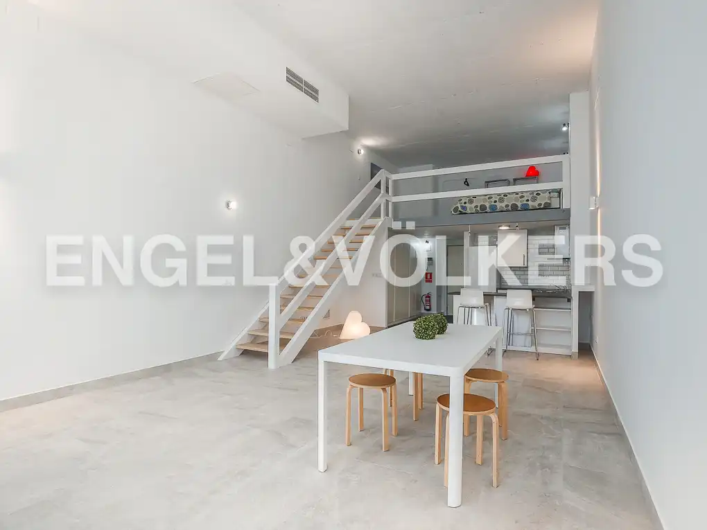 Küche von Loft zur Miete in Valencia mit Klimaanlage, Heizung und Privatgarten