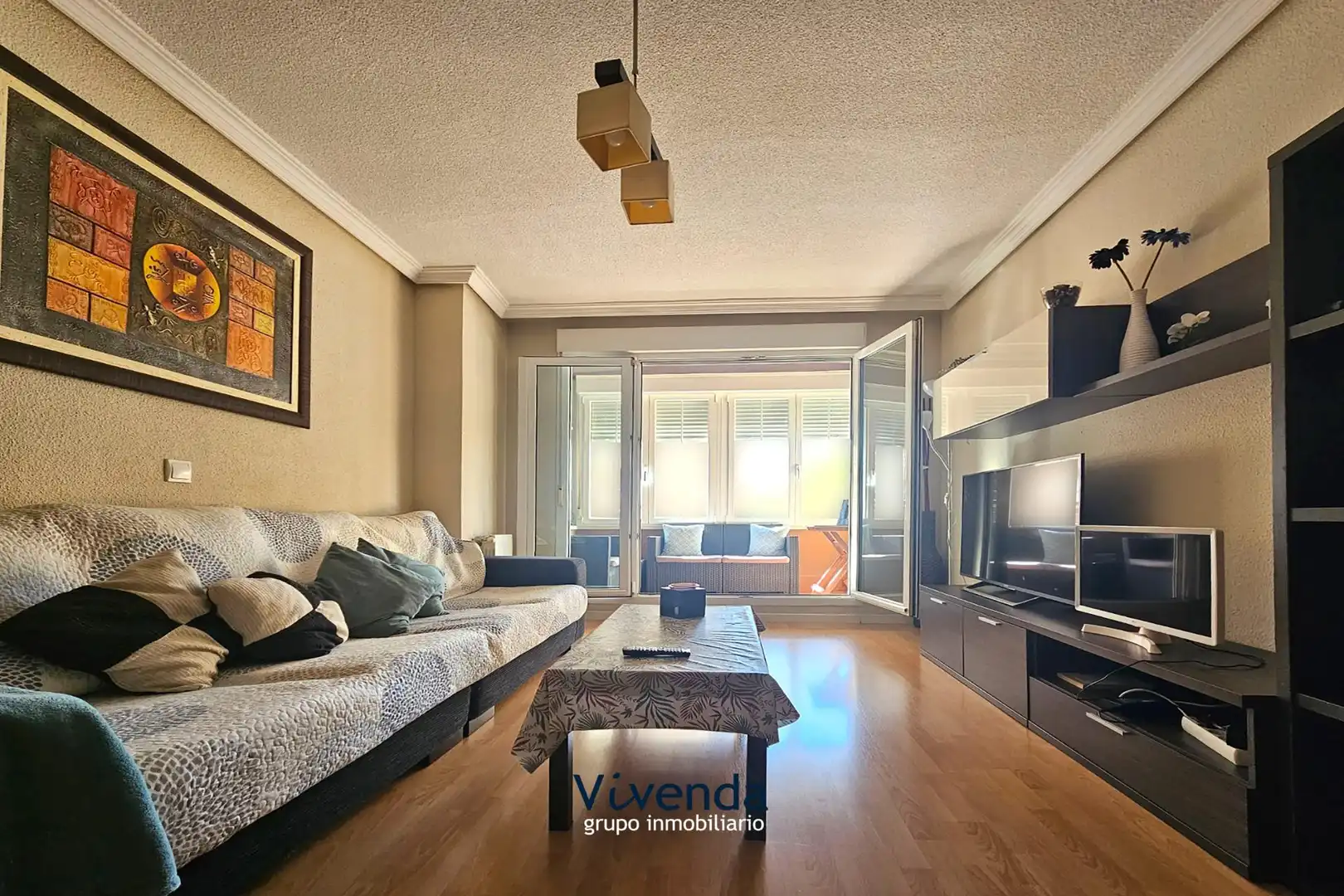 Sala de estar de Piso en venta en Humanes de Madrid con Calefacción, Jardín privado y Terraza